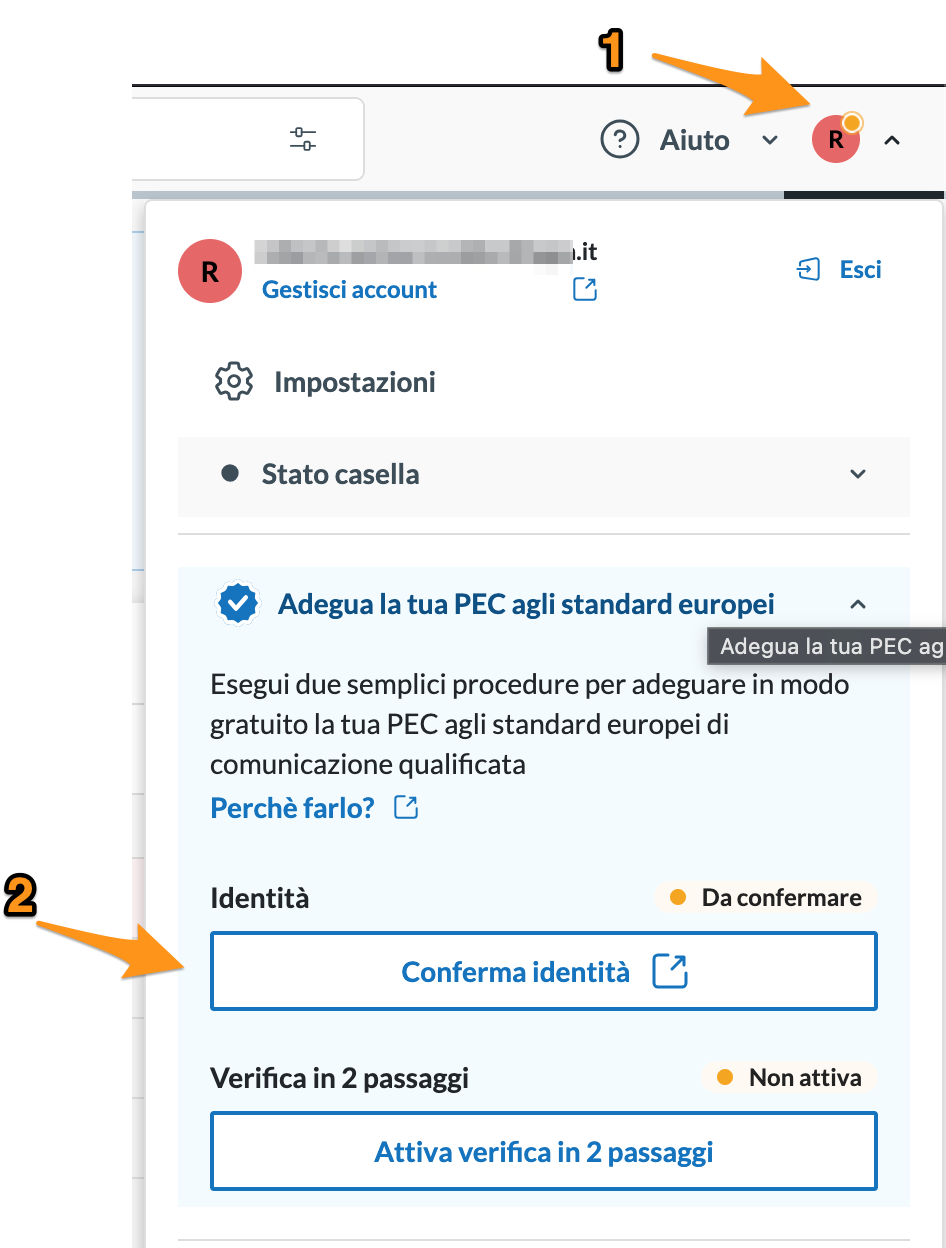 Avvio della verifica dell’identità e della verifica in due passaggi