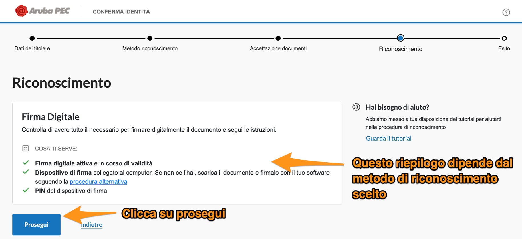 Scelta del metodo di riconoscimento