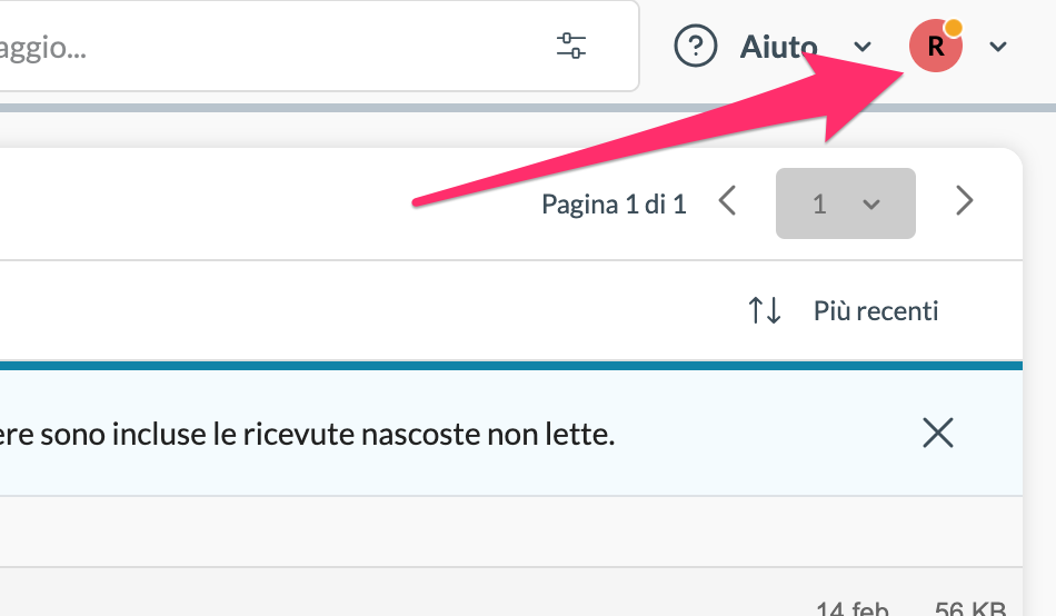 Apertura delle impostazioni dalla webmail