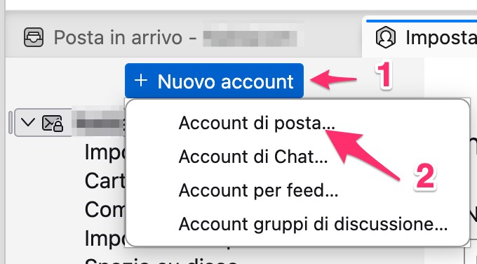 Creazione di un nuovo account di posta in Thunderbird